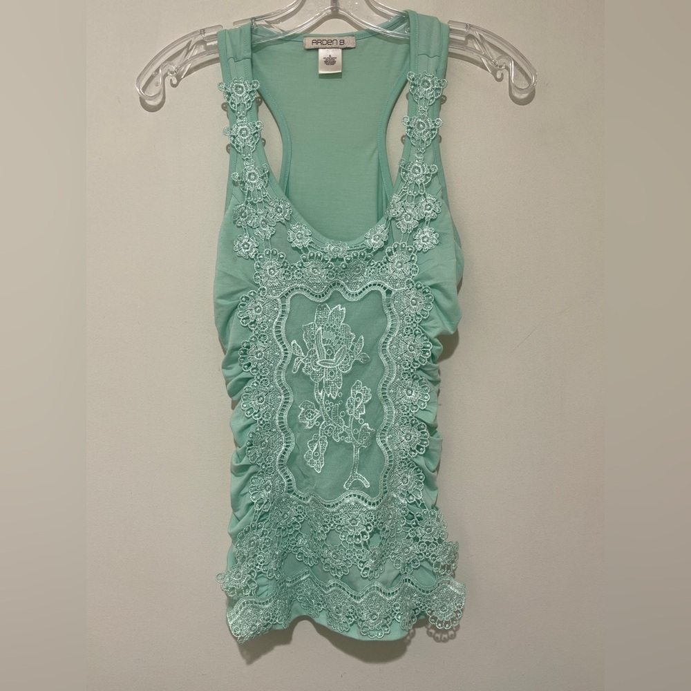 Arden B Light Green Sleeveless Top
